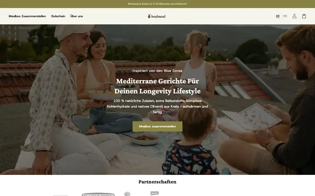 Startseite von HealMeal
