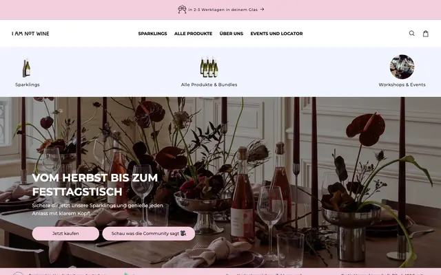 Startseite von I Am Not Wine