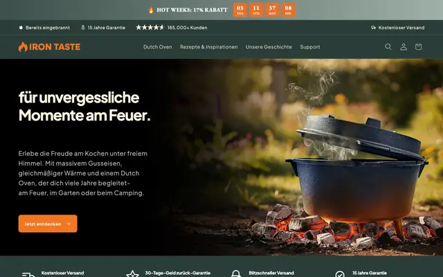 Startseite von Irontaste