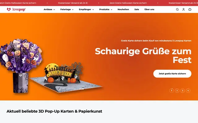 Startseite von Lovepop