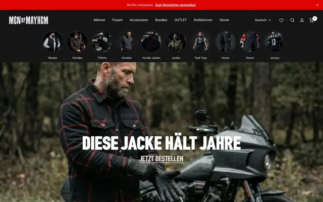Startseite von Men of Mayhem