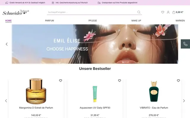 Startseite von Parfümerie Schneider
