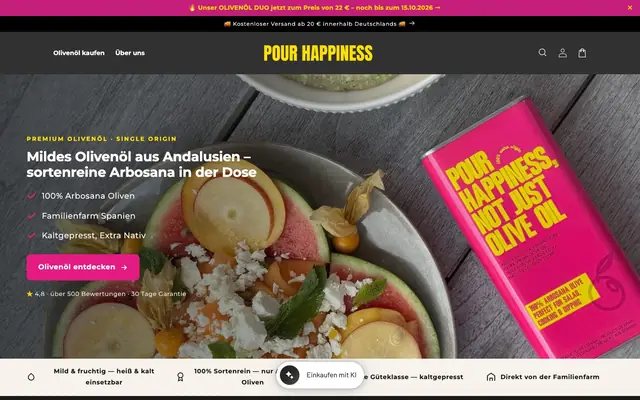 Startseite von Pour Happiness