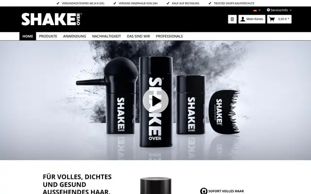 Startseite von Shakeover