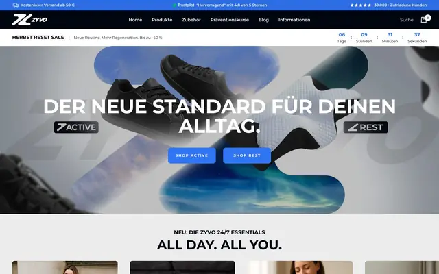 Startseite von Zyvo